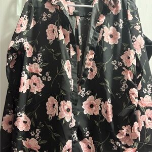 Streetwear Society Black and Pink Floral Shirt new